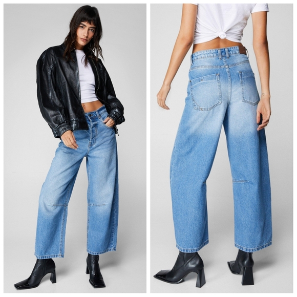 Nasty Gal Denim - Nasty Gal The Barrell Leg Jean TRENDING Women's 2 (US) Light Wash Current Style